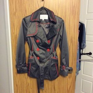 Jessica Simpson grey and orange trench coat